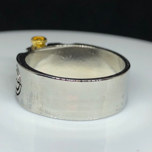 Unisex Two Tone Bullet Ring - Picture 4 of 9